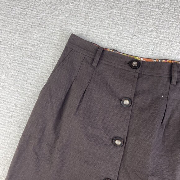 NWT Milly of New-York Chocolate Brown Skirt Size 6 Button up - Picture 3 of 14